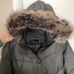 London Fog sleeping bag Puffer coat with fur hood